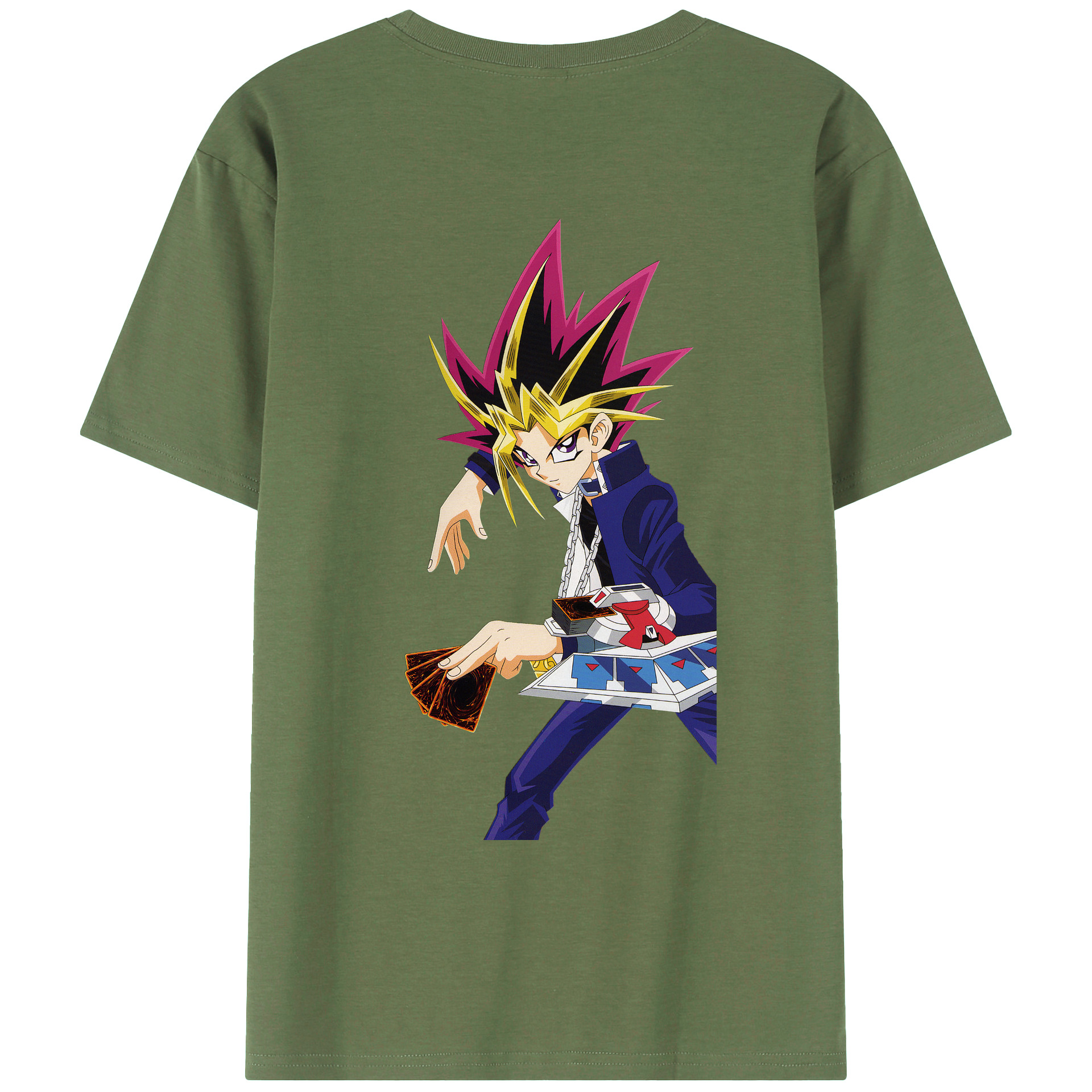 （画像用） 遊☆戯☆王 Yu-Gi-Oh! 綿100％ メンズ半袖Tシャツ（バックプリント） 通気性